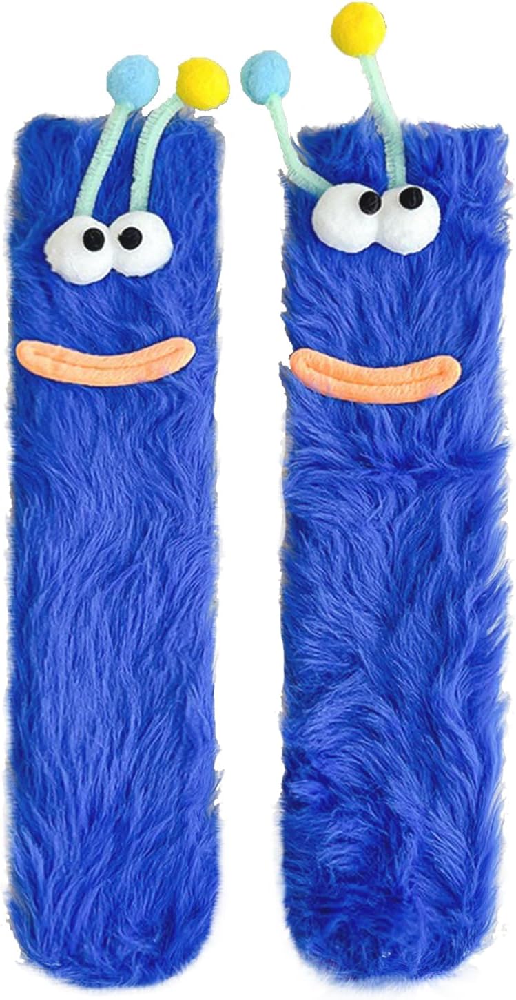 TFTSR Crazy Funny Fuzzy Silly Socks for Kids Women,Girls Fluffy Slipper Novelty Fun Socks,Boy Men Cute Cozy Soft Animal Sock - Image 1